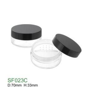 Customized Wholesale Makeup Packaging Plastic Empty Round Loos Powder Jar Cosmetic Case