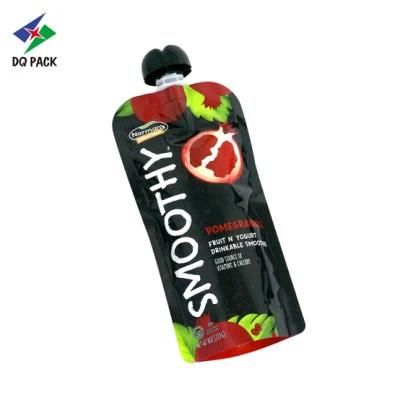 Dq Pack Custom Printed Spout Pouch Black Cool Doypack Wholesale Spout Pouch for Juice Packaging Spout Pouch