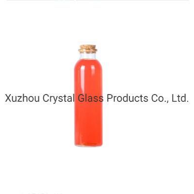 300ml 500 Ml Slim Round Glass Beverage Fruit Juice Bottles Lemon Juice/Soda Water Bottle with Cork