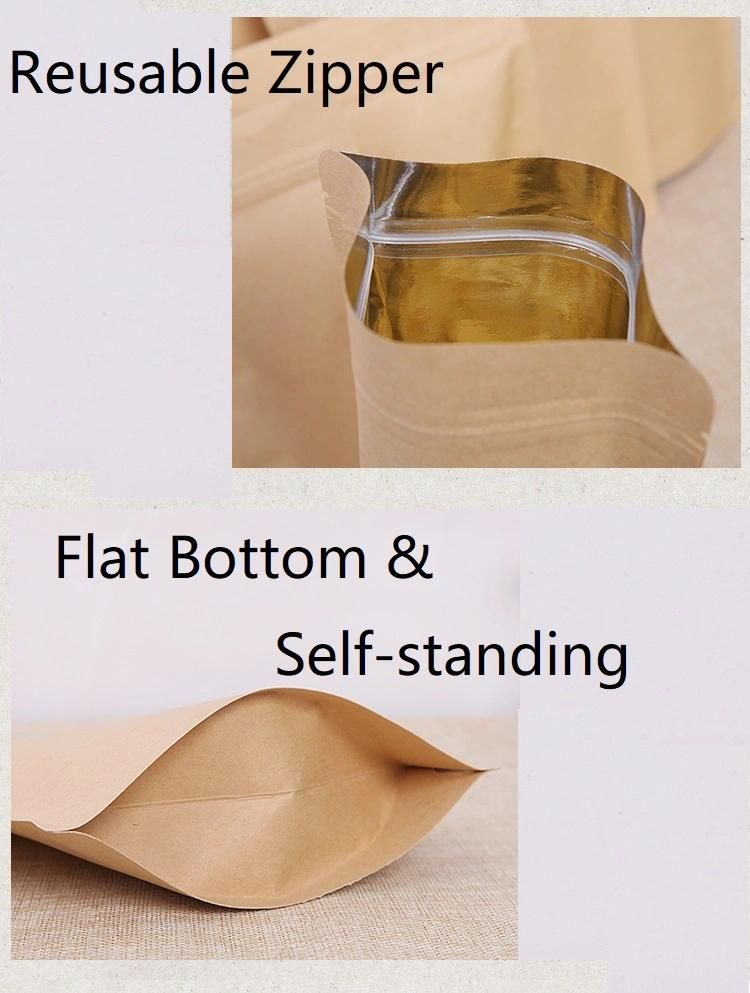 Kraft Foil Bag/Stand up with Zipper Kraft Bag 300g