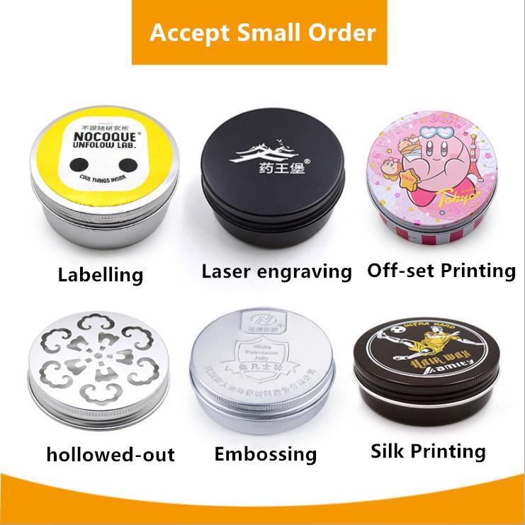 10ml 15ml 25ml 30ml 50ml 60ml 80ml 100ml Flat Aluminium Tin Box Aluminium Jar Ointment Container