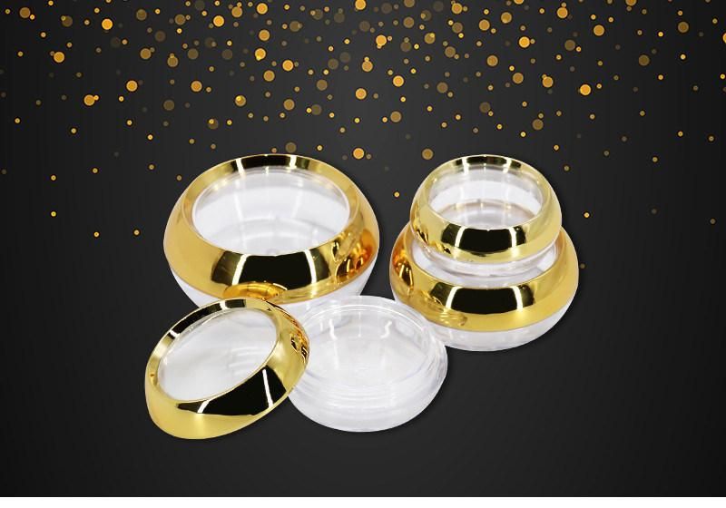 Wholesale Plastic Cosmetic Gold Cap 10ml 20ml 30ml 50ml Clear Capsule Container