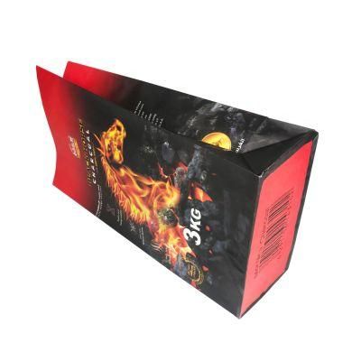 China Factory Customized 3kg 5kg Kraft Paper Barbecue Briquettes Charcoal Bag BBQ Coal Package Bag