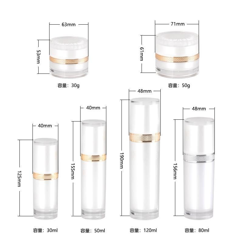 Manufacturer 30g 50g Luxury Skincare Packaging Plastic Acrylic Cosmetic Jar and Cream Jars