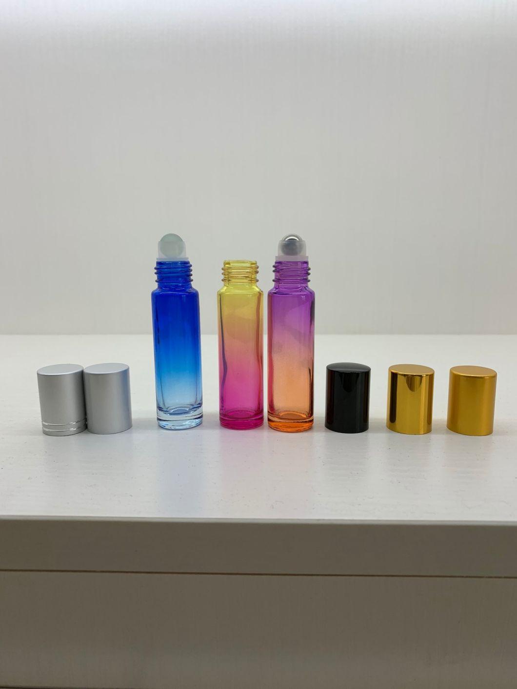 10ml Gradient Color Essential Oil Empty Perfume Bottle 10cc Roller Ball Thick Glass Roll on Durable for Travel