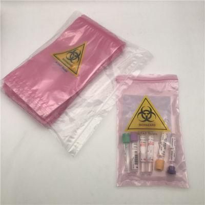 Zip Lock Style 3-Wall Bio Hazard Specimen Plastic Bags