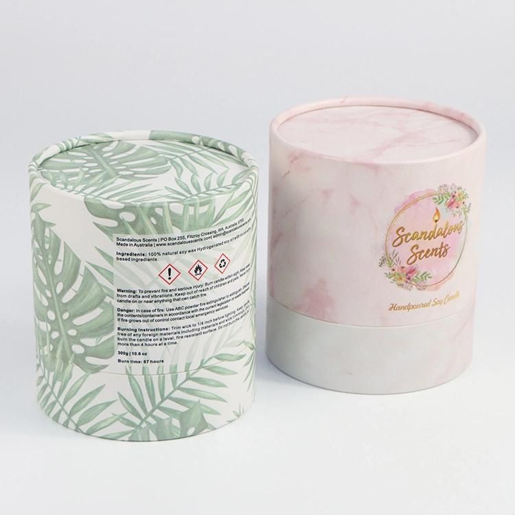 Firstsail Fashion Design Printed Paper Empty Glass Candle Jar Box Packaging with Package Tube