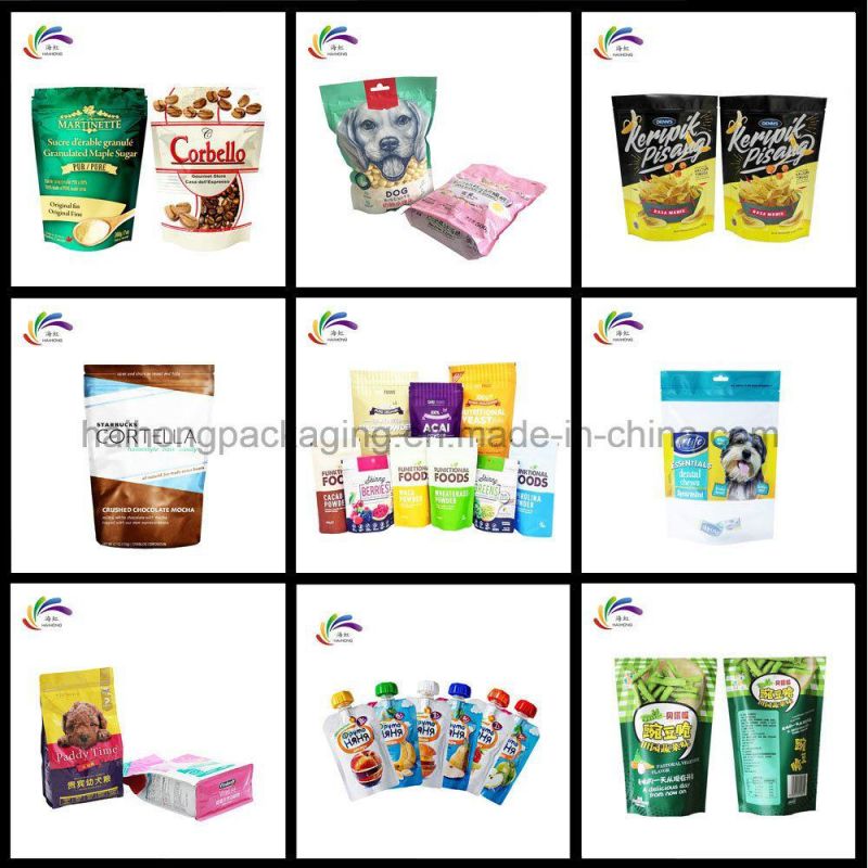 Customized Plastic Packaging Stand up Bag Flat Bottom Pouches