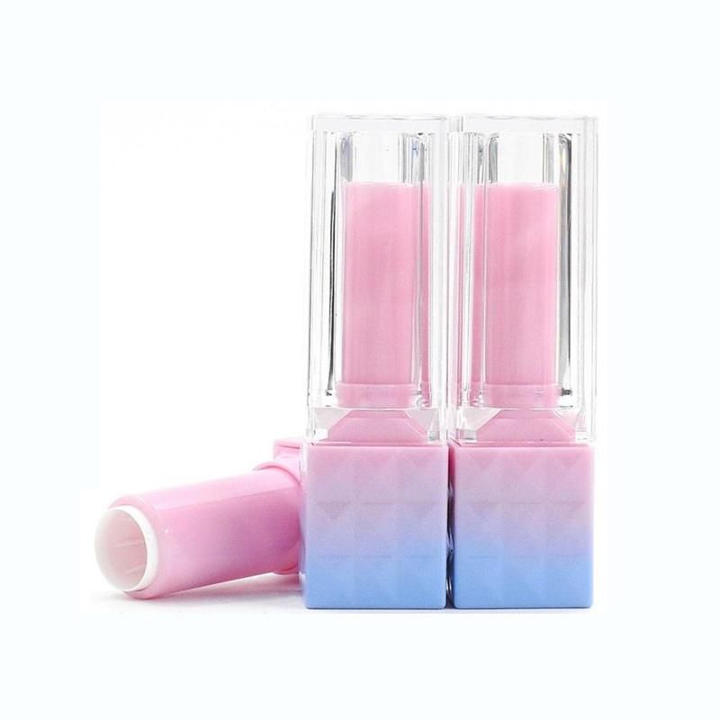 4.3G in Stock Ready to Ship Elegant Square Gradient Pink Rose Gold Lipstick Tube Empty Lip Stick Tubes Empty Lip Stick Tube