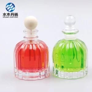 100ml Embossed Logo Korea Market Diffuser Glass Bottle with Wood Cork