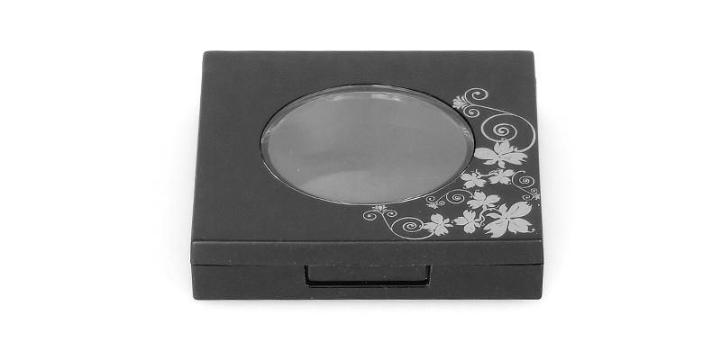 Wholesale 1 Hole Simple Black Plastic Empty Eye Shadow Palette for Compact Eyebrow Packaging