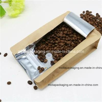 Customize Logo Bio-Degradable Kraft Paper Stand-up Zipper Coffee Pouch Food Packaging Bag