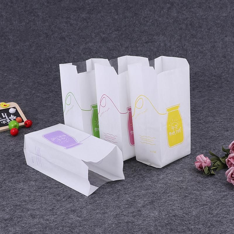 Wholesale Baking Greaseproof Paper Bag Popcorn Pancake Fries Fried Chicken Food Packaging Paper Bag Takeaway Packaging Bag