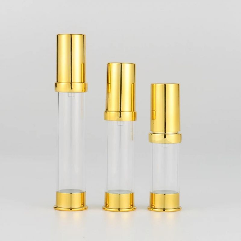 Gold in Stock 5ml 10ml 15ml Mini Atomizer White Head Mist Airless Spray Bottle Packaging Cosmetic Airless Pump Bottle