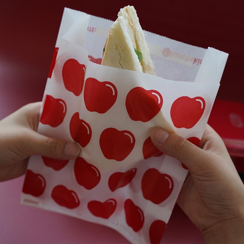 Biodegradable Kraft Paper Greaseproof Paper Bag for Chips Snack Sandwich Package Bag