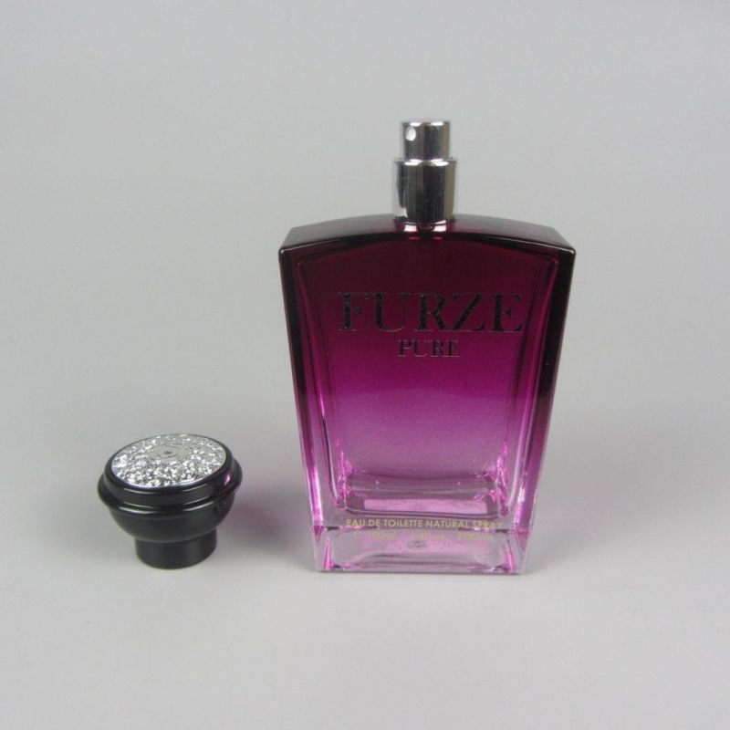 Empty Mens Elegant Clear Black Perfume Spray Glass Bottle