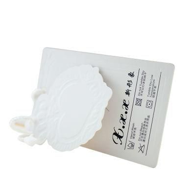 Customized Garment White Embossing Printed Die Cut Paper Hang Tag