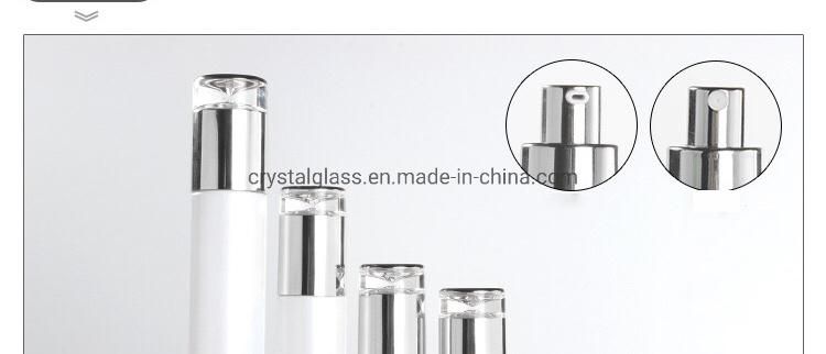 Luxury White Glass Cosmetic Jars for Makeup Cream