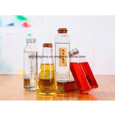 Beverage Glass Coffee Bottles with Cork 330ml