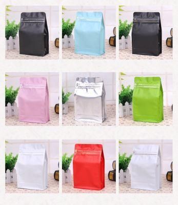 Zip Lock Packaging Bag for Coffee Bean Valve Food Grade Aluminum Coffee Bags Zipper Matt Coffee Bag Flat Bottom