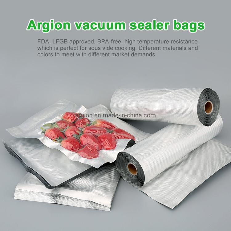 FDA Approved Aluminum-Clear Embossed Vacuum Packaging Bag Roll for Meat Vegetable