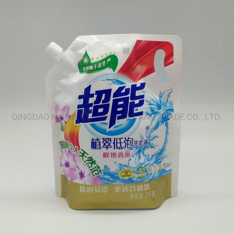 2kg Resealable Standup Washing Detergent Power Liquid Spout Package Pouch