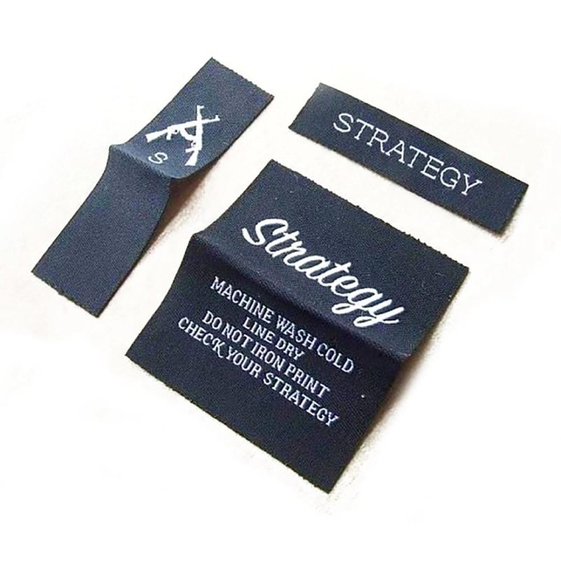 Clothing Emblems Custom Woven Clothing Tag Label Polyester Custom Garment Clothes Labels Tags Fold Woven Size Garment Label Shirt Tags for Clothing