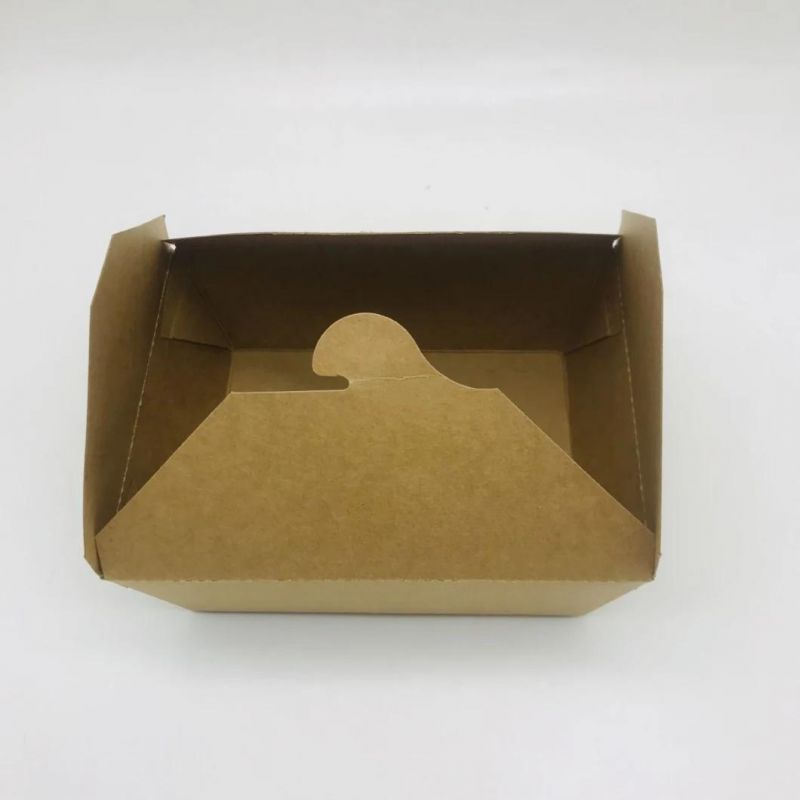 Disposable Waterproof Biodegradable Kraft Paper Food Box