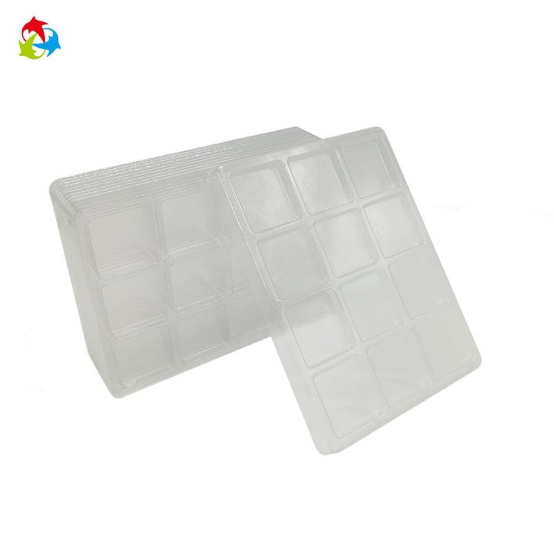 Thermoformed Rectangular Chocolate Square Cavity Clear Plastic Trays