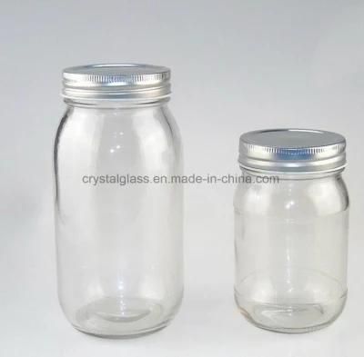 750ml Logo Embossed Mason Glass Food Jars with Lid