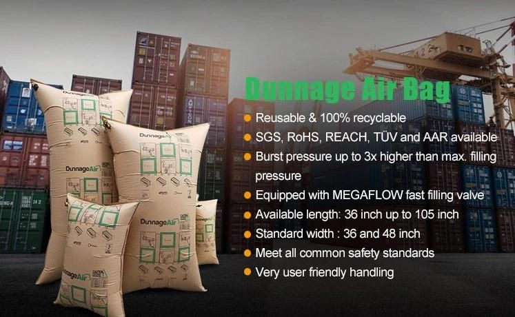 Wholesale 90X180cm PP Woven Air Inflatable Bag Dunnage Airbags Valve for Container Loading