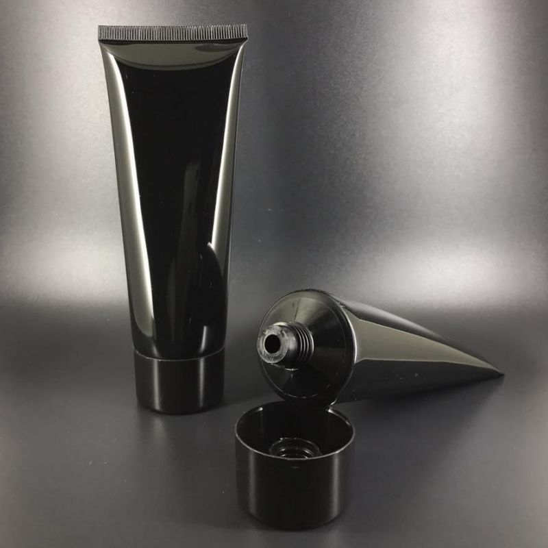 Factory Supply Wholesale 80ml Matte Black Plastic Squeeze Empty Tube for Face Cream Plastic Packaging Cosmetic Packaging PE Tube