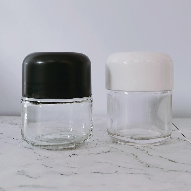 Clear 30g 60g Face Eye Cream Cosmetic Packaging Container Glass Cosmetic Jar with Press and Twist Cap