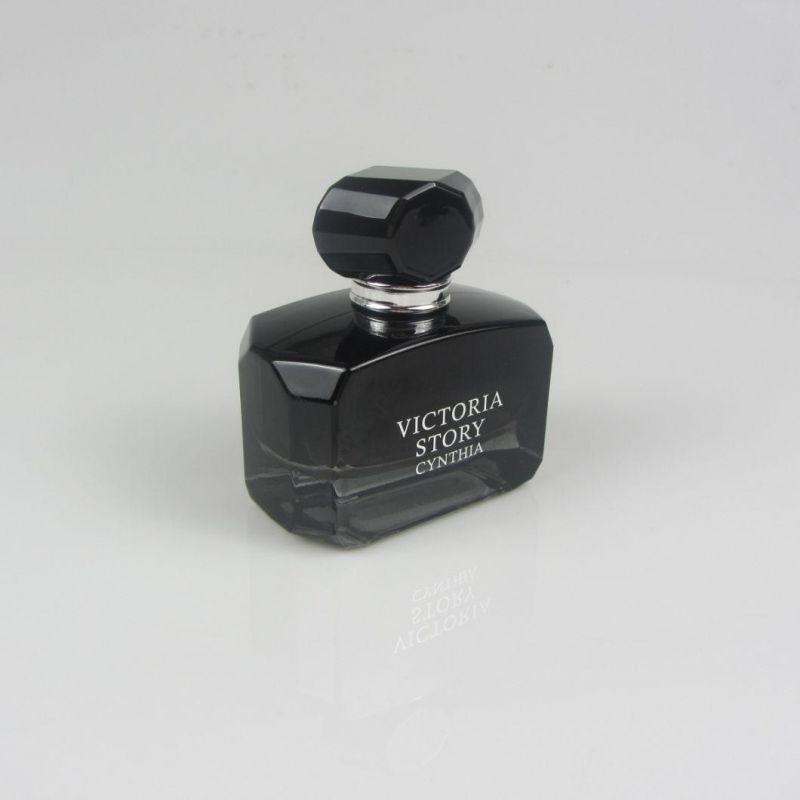 Rectangle Matte Black 100ml Refillable Glass Perfume Spray Bottle