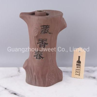 Custom Tree Root Shape Paintable Ceramic Spirit Vodka Bottle