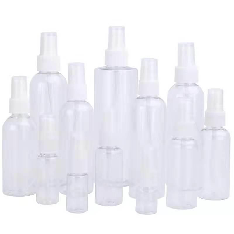 18/410 China Plastic Pet PE Custom Color Packing Water Perfume Bottles with Sprayer Cap or Screw Cap.