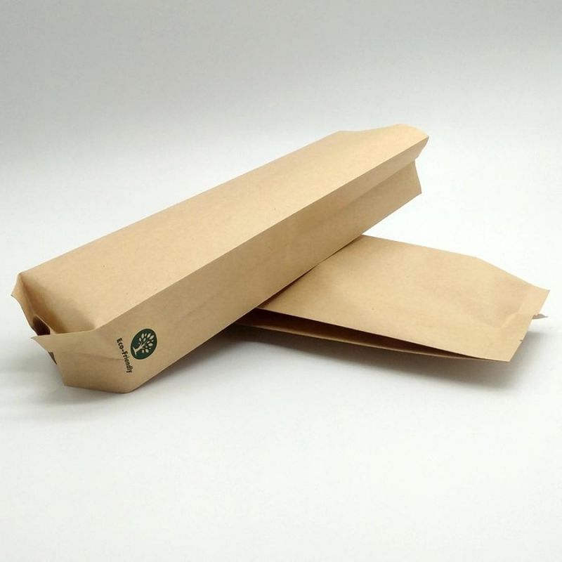 125g Quad Seal Kraft Coffee Bag Kraft Paper Coffee Bean Packaging Bags with Valve