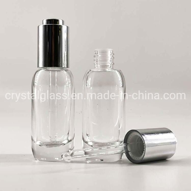 30ml Empty Clear Custom Color Cosmetic Glass Dropper for Essential Oil Bottle