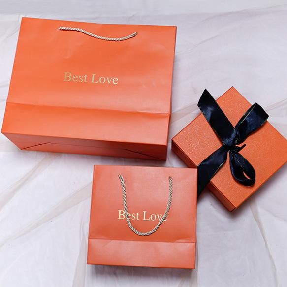 Wholesale Luxury Wedding Favour Holiday Celebration Birthday Orange Perfume Lipstick Gift Box Cosmetics Jewelry Scarf Gift Box Custom Cordboard Orange Packing