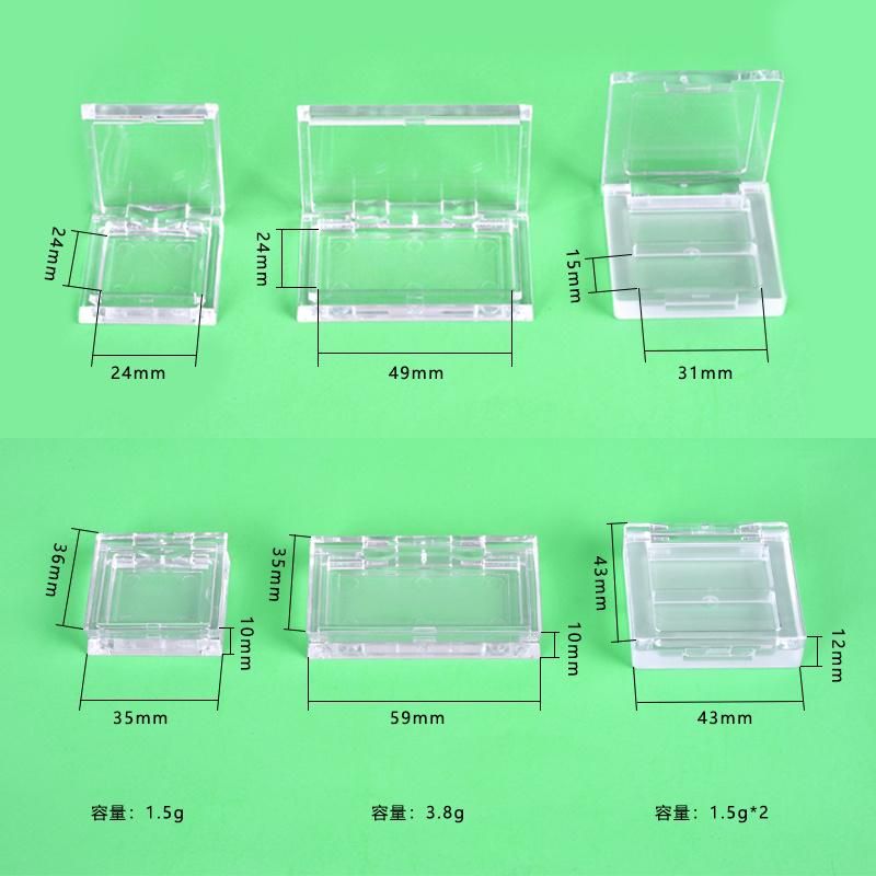 Popolar-Unique1.5g 3.8g 1.5g*2 Empty Plastic Transparent Plastic Empty Eyeshadow Palette Case