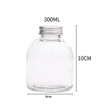 330ml 500ml Glass Beverage Bottle with Plastic and Metal Screw Caps