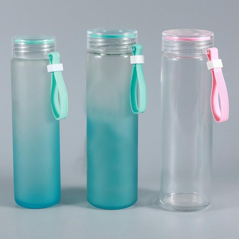 High Quality Cylinder Shape Glass Drinking Water Bottle