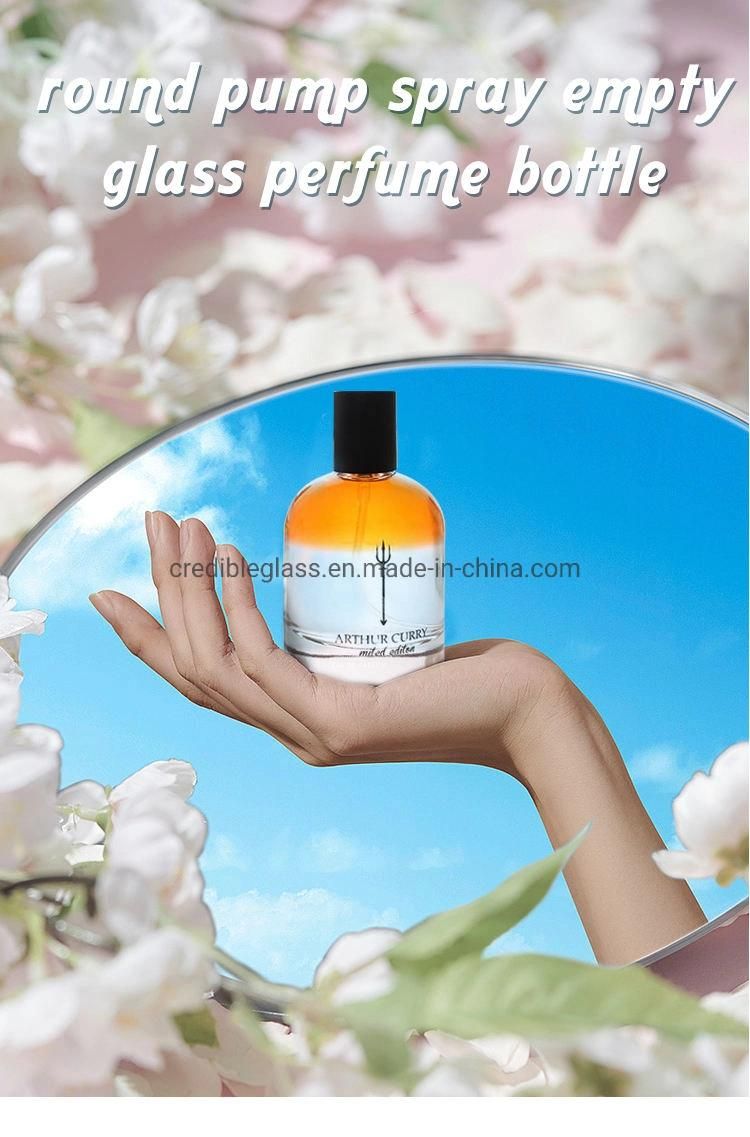 Credible 30ml 50ml 100ml Wholesale Empty Cosmetic Sample Glass Perfume Oil Bottle with Spray Lid