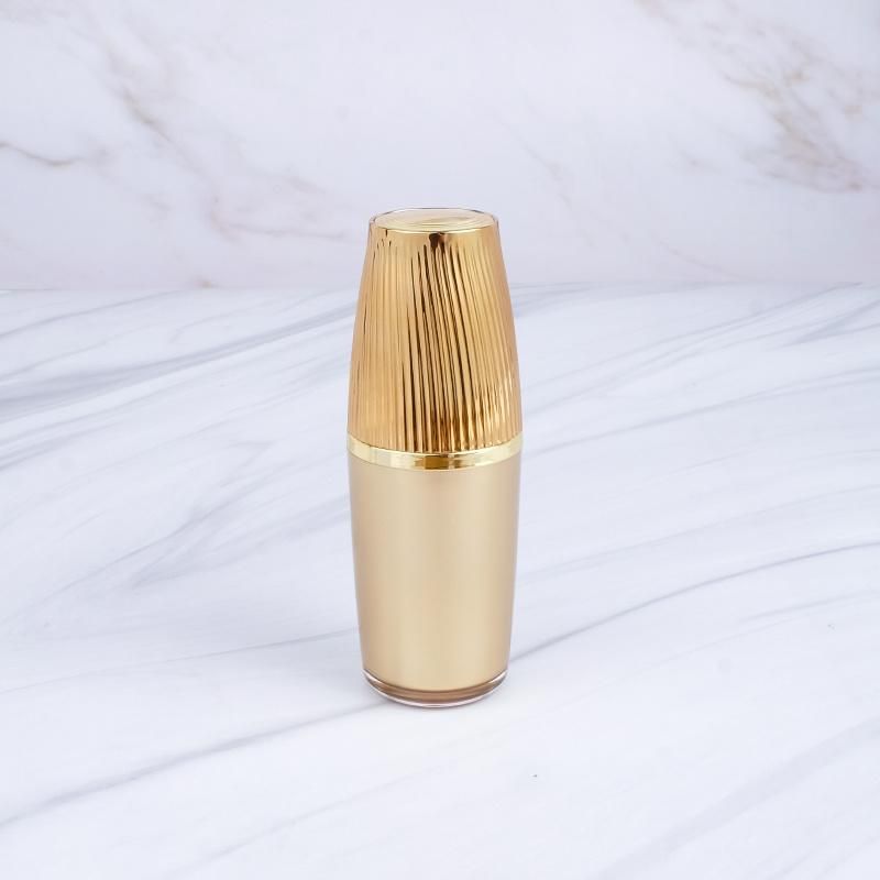 in Stock Gold 30ml 50ml 80ml 120ml Luxury Acrylic Plastic Skin Care Jars Cosmetic Lotion Pump Bottles