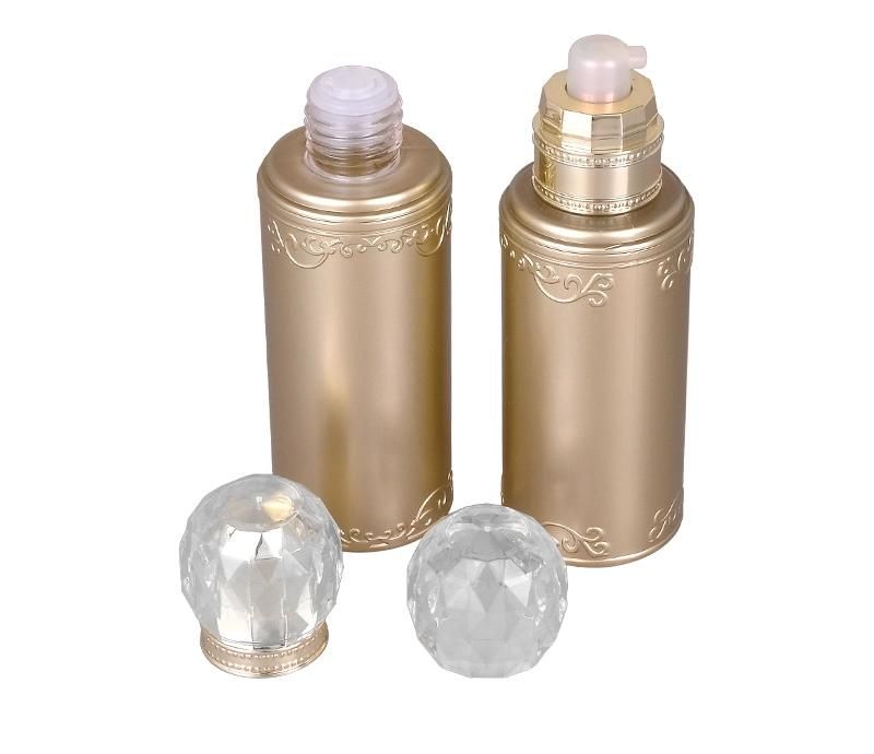 10g 15g 50g 120ml 130ml New Design Gold Acrylic High-End Plastic Jar and Bottle Set Cosmetic Packaging for Skin Care