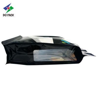 Dq Pack Custom Printed Mylar Bag Reusable Flexible Plastic Packaigng Bag Quad-Seal Flat Bottom Bag for Packaging