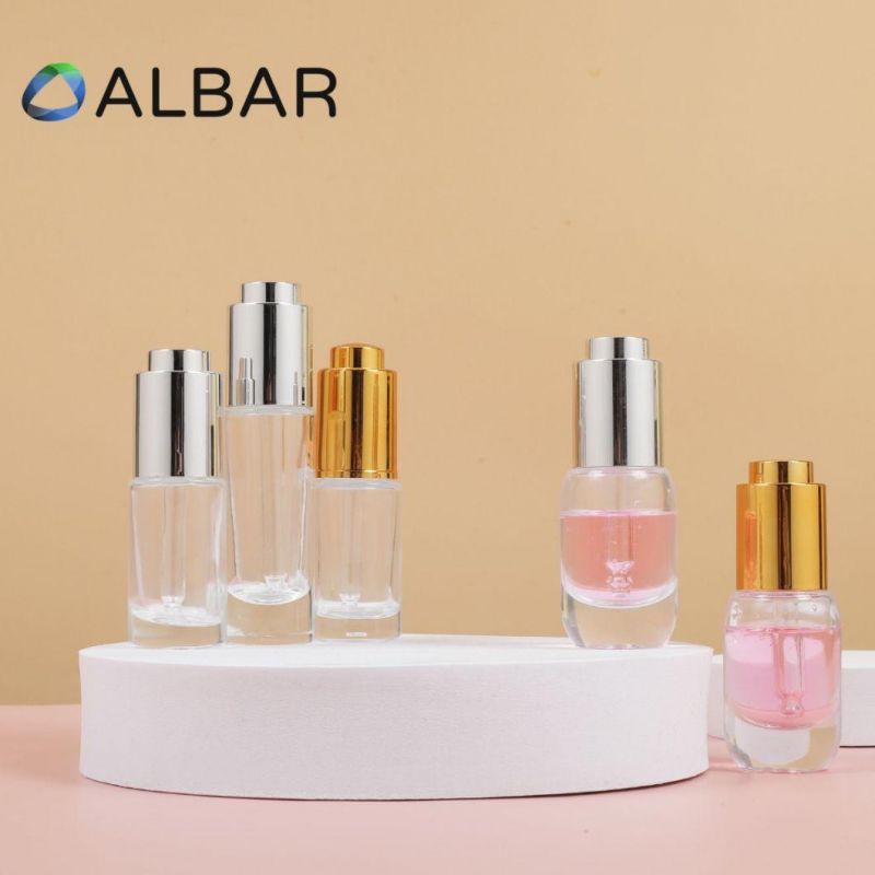 Mini Size Portable 30ml 50ml Serum Glass Bottles with Clear Frosted Customized