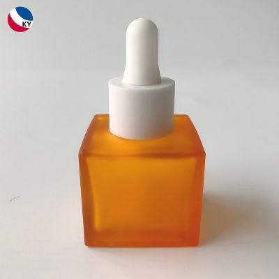 30ml Square Glass Dropper Bottle 30 Ml Frosted Colored Glass Essential Oil Bottle with Dropper 1oz Oil Serum Bottle