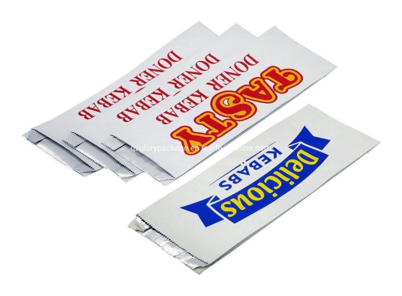 Take Away Tasty Doner Kebabs Hot Chicken Aluminium Foil Paper Bag Food Grade