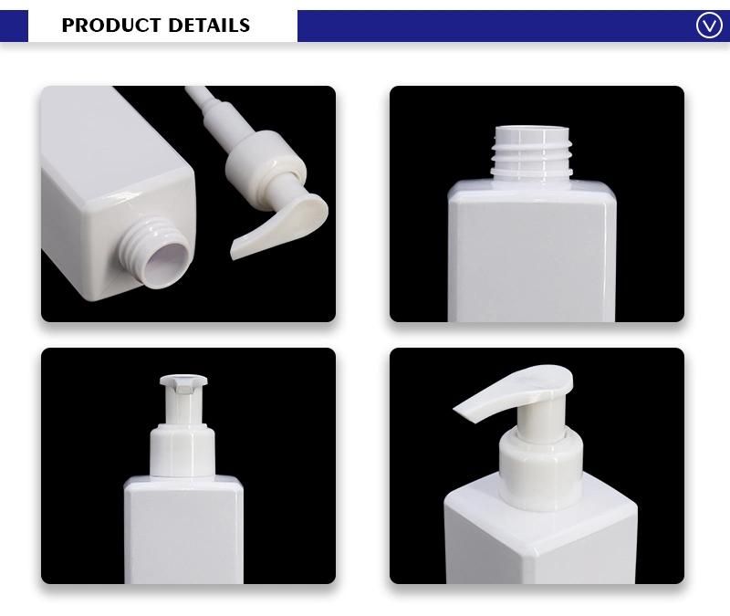 Premium Quality 250ml Rectangle Pet Luxury Packaging White Shampoo Bottles